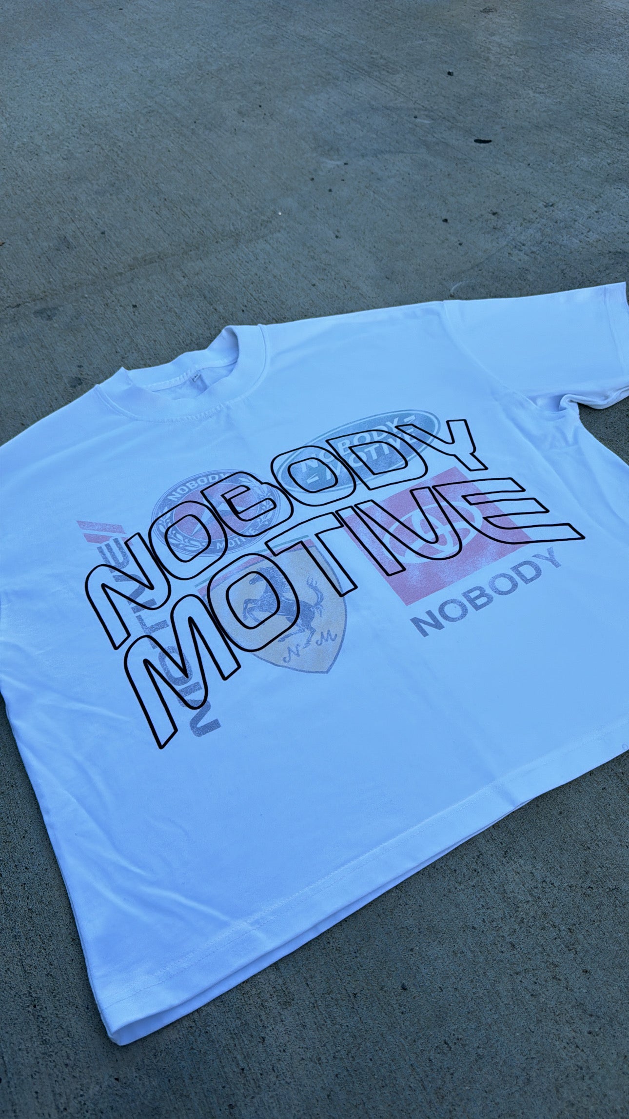 NOBODY AUTOMOTIVE BOXY CROPPED TEE (White)